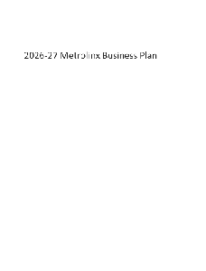 Image of the cover of publication titled Parent  Metrolinx Business Plan. 2026-2027