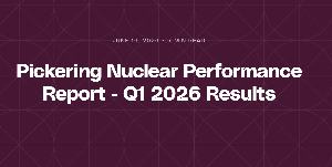 Image of the cover of publication titled Performance report for Pickering Nuclear. 2026 First Quarter