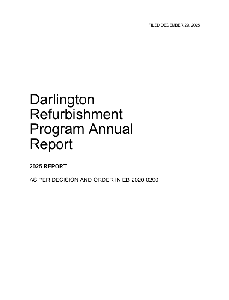 Image of the cover of publication titled Darlington Refurbishment Program Annual Report