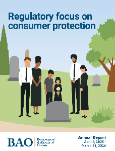 Image de la couverture de la publication intitul&eacute;e Annual report / 2025-26  Bereavement Authority of Ontario