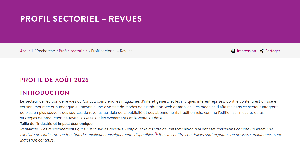 Image of the cover of publication titled Profil sectoriel : Revues. ao&ucirc;t 2026