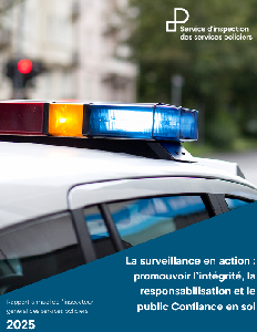 Image de la couverture de la publication intitul&eacute;e Rapport annuel de l&rsquo;inspecteur g&eacute;n&eacute;ral des services policiers. 2025