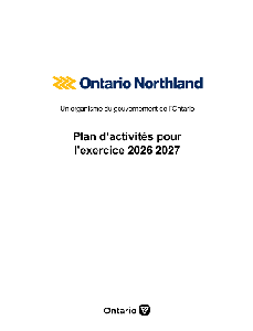 Image de la couverture de la publication intitul&eacute;e Plan d&rsquo;activit&eacute;s / Commission de transport Ontario Northland. 2026-2027