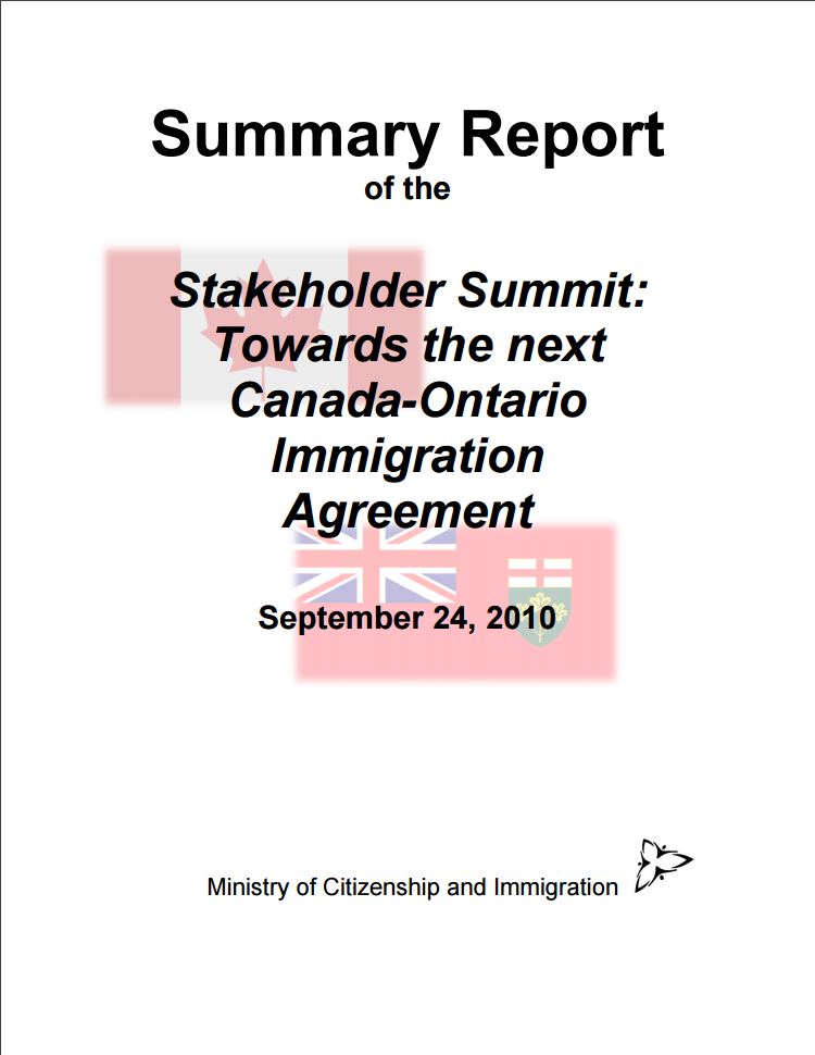 Summary Report Stakeholder Summit Towa Publications Ontario