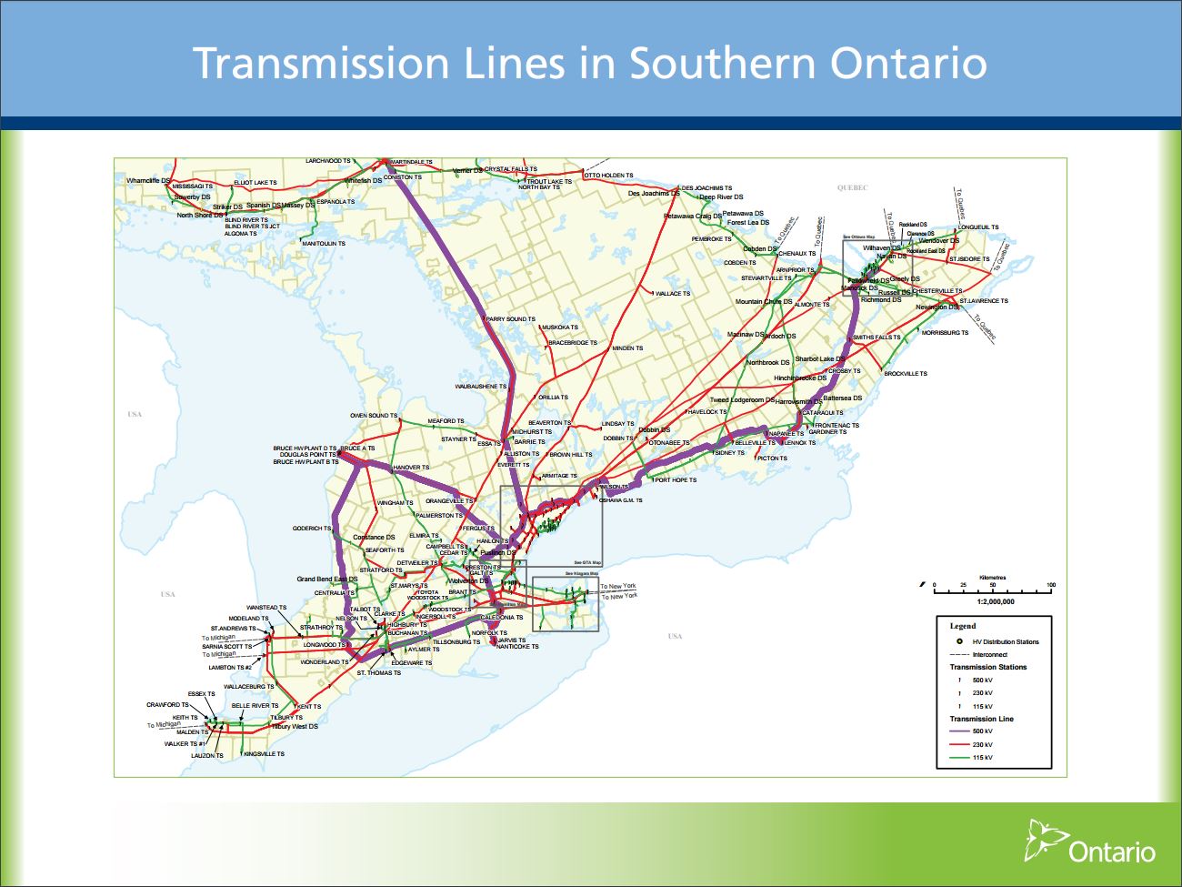 Transmission Lines in Southern Ontario Publications Ontario