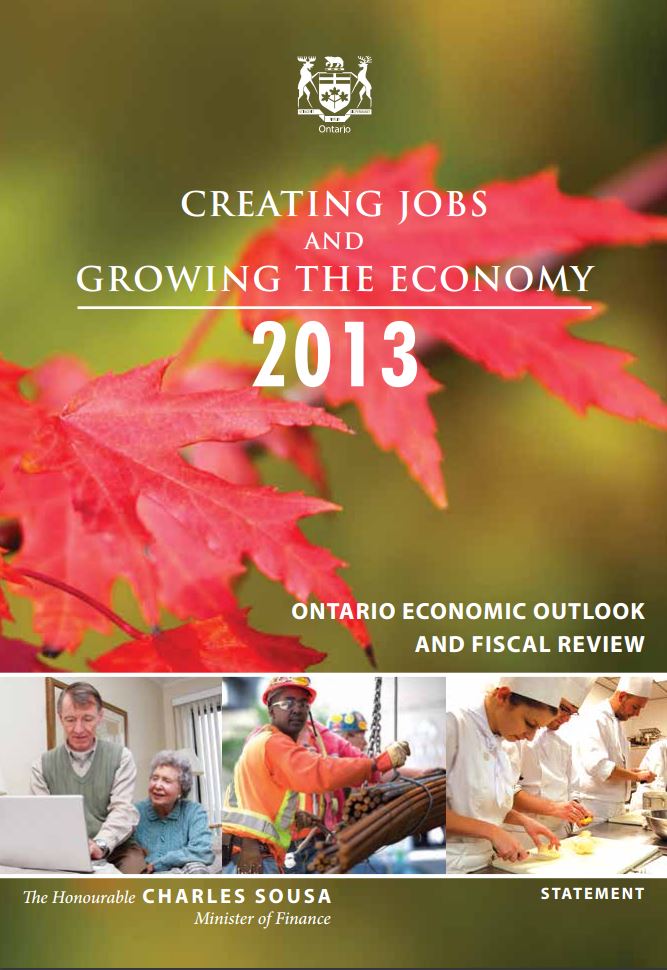 2013 Ontario Economic Outlook and Fiscal Publications Ontario