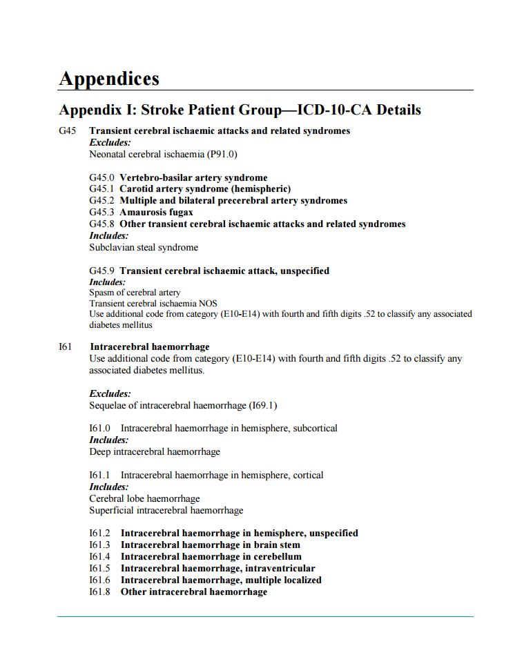 Stroke Appendices – Publications Ontario