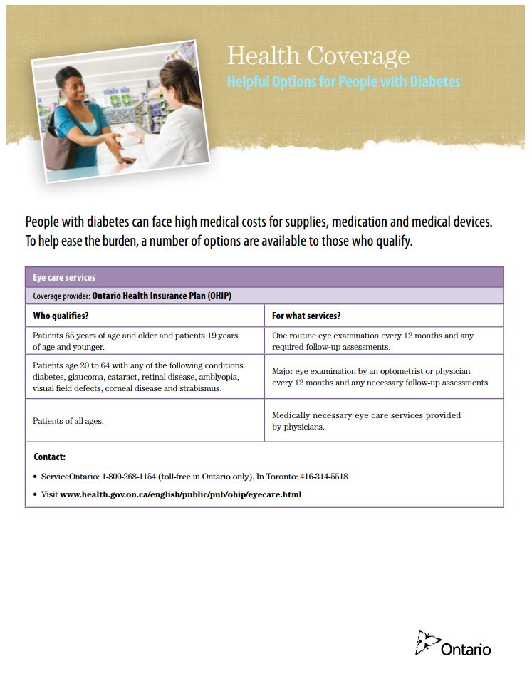Diabetes Health Coverage Publications Ontario