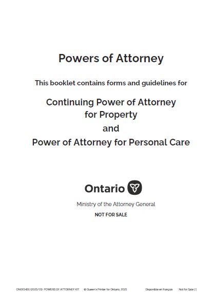 Powers Of Attorney Pdf Version Publications Ontario